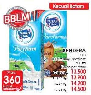 Promo Harga FRISIAN FLAG Susu UHT Purefarm Full Cream, Chocolate 900 ml - LotteMart
