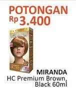 Promo Harga MIRANDA Hair Color Premium Brown, Natural Black 60 ml - Alfamidi