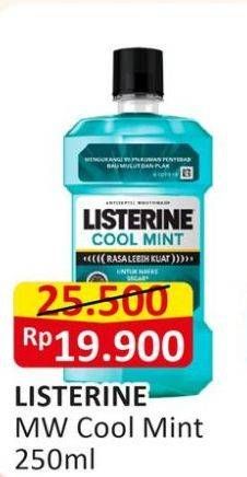 Promo Harga Listerine Mouthwash Antiseptic Cool Mint 250 ml - Alfamart