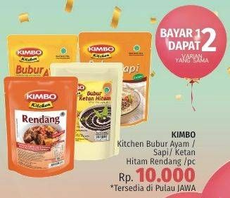 Promo Harga KIMBO Kitchen Bubur Ayam, Sapi, Ketan Hitam, Rendang  - LotteMart