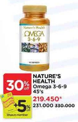 Promo Harga Natures Health Omega 3-6-9 45 pcs - Watsons