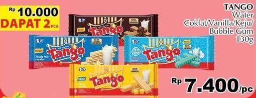 Promo Harga TANGO Wafer Chocolate, Vanilla Milk, Cheese, Bubble Gum 125 gr - Giant
