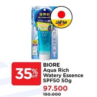 Promo Harga Biore UV Aqua Rich Watery Essence SPF 50 50 gr - Watsons