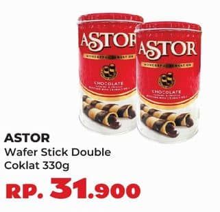 Promo Harga Astor Wafer Roll Double Chocolate 330 gr - Yogya