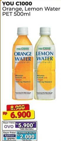 Promo Harga You C1000 Isotonic Drink Orange Water, Lemon Water 500 ml - Alfamart
