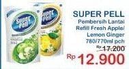 Promo Harga Super Pell Pembersih Lantai Fresh Apple, Lemon Ginger 770 ml - Indomaret