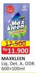 Promo Harga MAX KLEEN Liquid Detergent Anti Odor 700 ml - Alfamart