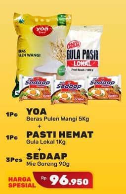 Promo Harga YOA Beras + Pasti Hemat Gula Pasir + Sedaap Mie Goreng  - Yogya