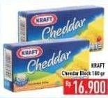 Promo Harga KRAFT Cheese Cheddar Block 180 gr - Hypermart