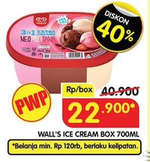 Promo Harga Walls Ice Cream 700 ml - Superindo