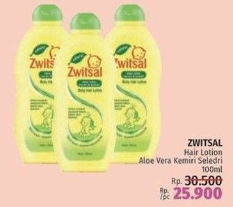 Promo Harga Zwitsal Natural Baby Hair Lotion With AVKS 100 ml - LotteMart