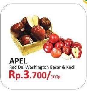 Promo Harga Apel Red Del Washington Kecil, Besar per 100 gr - Yogya