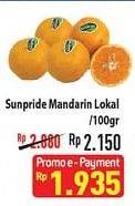 Promo Harga SUNPRIDE Mandarin Lokal per 100 gr - Hypermart