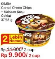 Promo Harga SIMBA Cereal Choco Chips Susu Coklat per 2 pcs 37 gr - Indomaret
