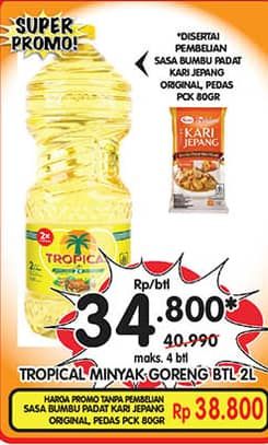 Promo Harga Tropical Minyak Goreng 2000 ml - Superindo