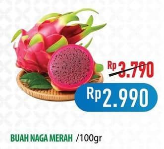 Promo Harga Buah Naga Merah per 100 gr - Hypermart