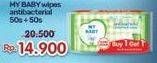 Promo Harga MY BABY Wipes Antibacterial 50 pcs - Indomaret