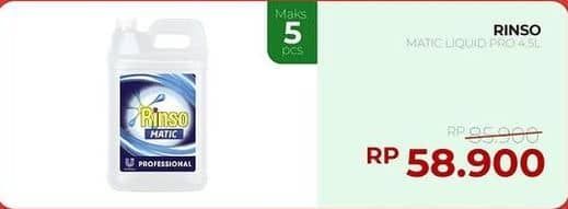 Promo Harga Rinso Detergent Matic Liquid Professional 4500 ml - Yogya
