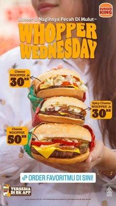 Promo Harga Whopper Wednesday  - Burger King