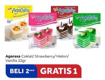 Promo Harga AGARASA Agar Agar Chocolate, Strawberry, Vanilla, Melon 22 gr - Carrefour