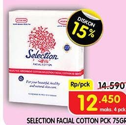 Promo Harga SELECTION Facial Cotton 75 gr - Superindo