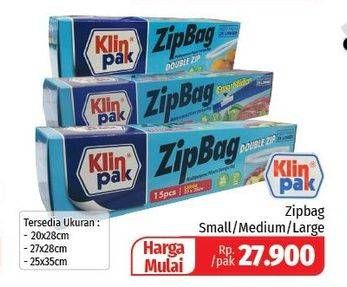Promo Harga KLINPAK Zip Bag Small, Medium, Large  - Lotte Grosir