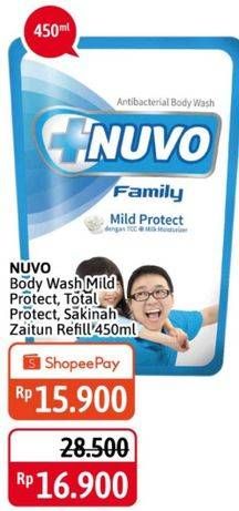 Promo Harga NUVO Body Wash Mild Protect, Sakinah, Total Protect 450 ml - Alfamidi