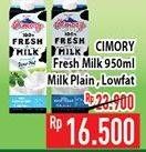 Promo Harga CIMORY Fresh Milk Plain, Low Fat 950 ml - Hypermart