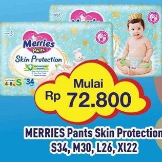 Promo Harga Merries Pants Skin Protection L26, M30, S34, XL22 22 pcs - Hypermart