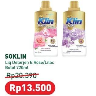 Promo Harga So Klin Liquid Detergent Nature English Rose, French Lilac 720 ml - Hypermart