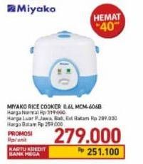 Promo Harga MIYAKO MCM-606 B Magic Com  - Carrefour