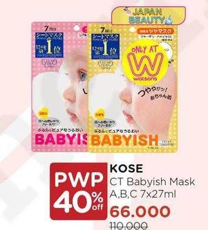 Promo Harga KOSE Cosmeport Babyish Clear Turn Face Mask per 7 pcs 27 ml - Watsons