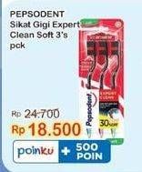 Promo Harga Pepsodent Sikat Gigi Expert Clean Soft 3 pcs - Indomaret