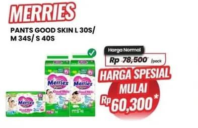 Promo Harga Merries Pants Good Skin S40 40 pcs - Carrefour