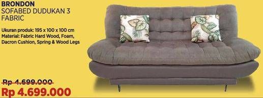 Promo Harga Brondon Sofa Bed Fabric Dudukan 3  - COURTS