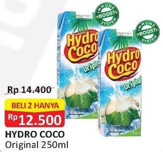 Promo Harga HYDRO COCO Minuman Kelapa Original per 2 pcs 250 ml - Alfamart