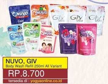 Promo Harga NUVO / GIV Body Wash 250ml All Variant  - Yogya