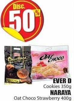Promo Harga EVER D Cookies 350 g/ NARAYA Oat Choco Strawberry 400 g  - Hari Hari