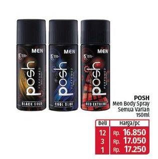 Promo Harga Posh Men Perfumed Body Spray All Variants 150 ml - Lotte Grosir