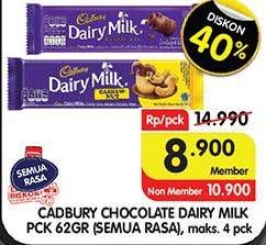 Promo Harga CADBURY Dairy Milk All Variants 62 gr - Superindo