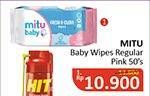 Promo Harga MITU Baby Wipes Pink 50 pcs - Alfamidi