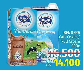 Promo Harga FRISIAN FLAG Susu UHT Purefarm Full Cream, Chocolate 900 ml - LotteMart