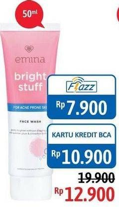 Promo Harga EMINA Bright Stuff Face Wash Acne Prone 50 ml - Alfamidi