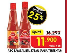 Promo Harga ABC Sambal 275 ml - Superindo