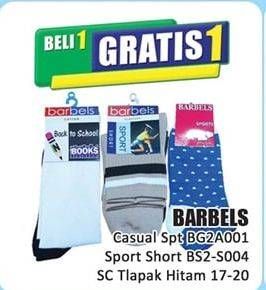 Promo Harga BARBELS Kaos Kaki Sock CA Sport BG2A001, Sport Short BS2-S004, Telapak Hitam 17-20  - Hari Hari