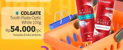 Promo Harga Colgate Toothpaste Optic White Sparkling White, Plus Shine 100 gr - Guardian