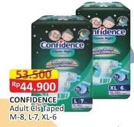 Promo Harga Confidence Adult Diapers Classic Night L7, XL6, M8 6 pcs - Alfamart