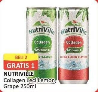 Promo Harga Nutriville Collagen & Vitamin C  Grape, Lychee Lemon 250 ml - Alfamart