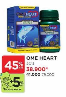 Promo Harga Om3heart Fish Oil Omega 3 30 pcs - Watsons