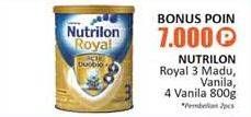 Promo Harga NUTRILON Royal 3 Madu, Vanilla / 4 Vanilla 800gr  - Alfamidi